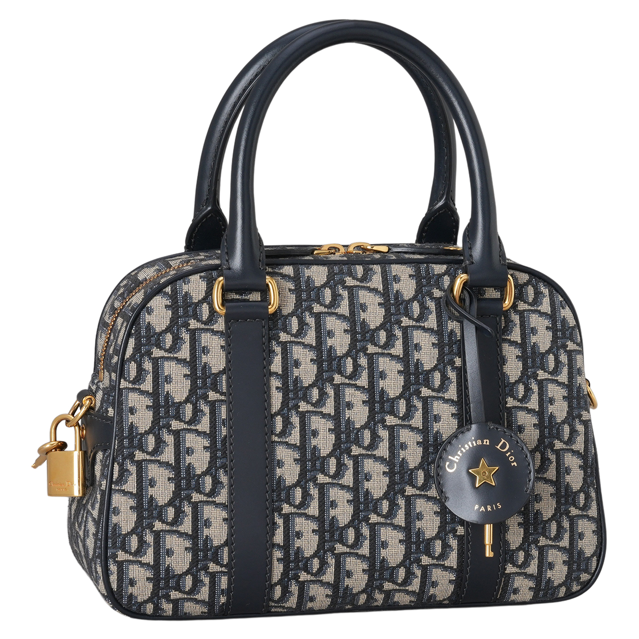 CHRISTIAN DIOR(USED)디올 오블리크 D VIBE 볼링 미디움 백